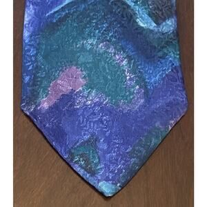 Florenzi Collection Blue Green Purple 100% Polyester Men’s Neck Tie Made In USA
